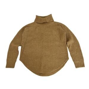 Kuhl Sienna Turtleneck Sweater Womens Size S Tan Brown Waffle Knit Pullover